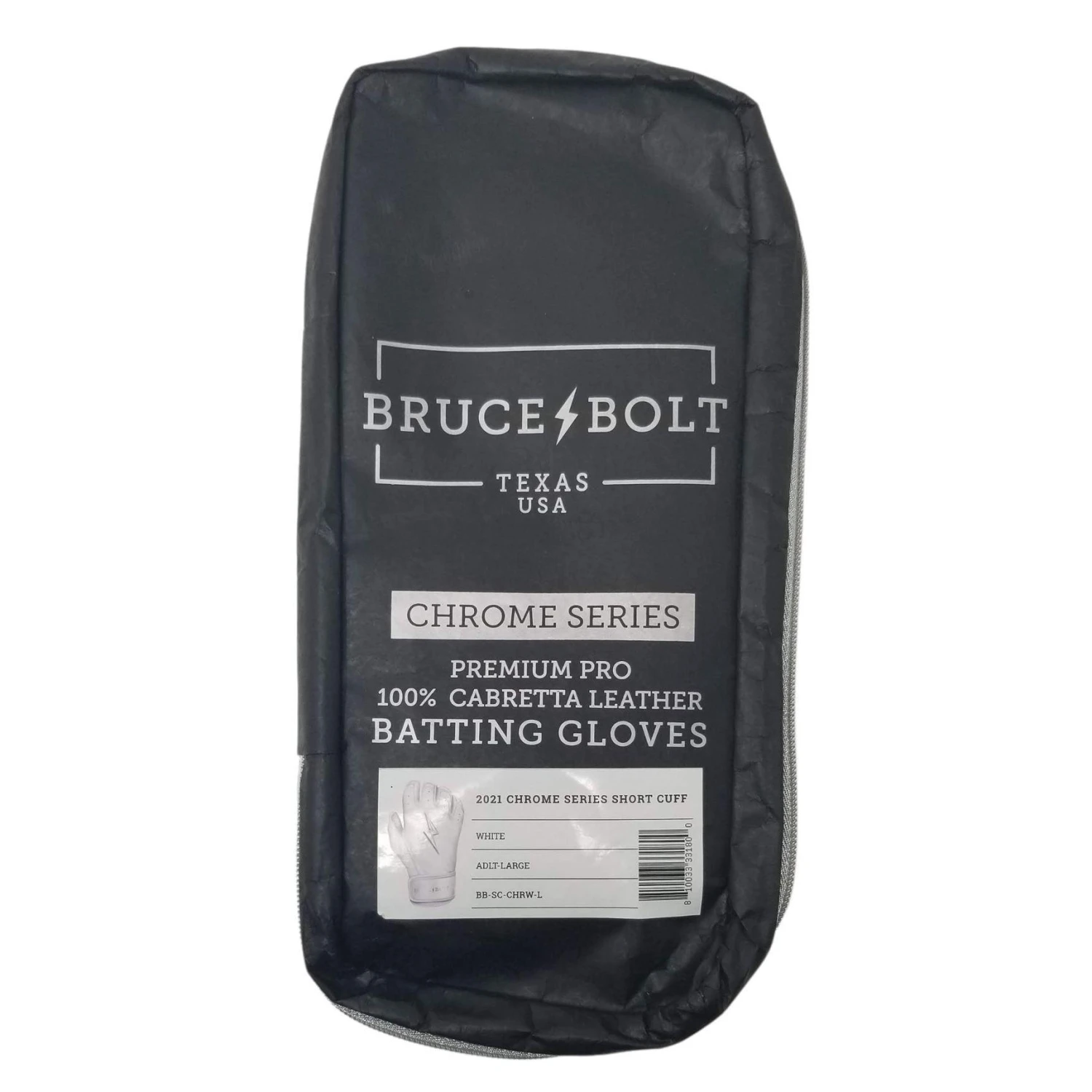 Bruce Bolt PREMIUM PRO Chrome Series Short Cuff Batting Gloves: Black 5 Bruce Bolt PREMIUM PRO Chrome Series Short Cuff Batting Gloves: Black - Image 3