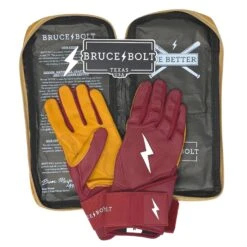 Bruce Bolt PREMIUM PRO Long Cuff Batting Gloves: Maroon -Apparel Store premium pro long cuff batting gloves maroon brucebolt 551411