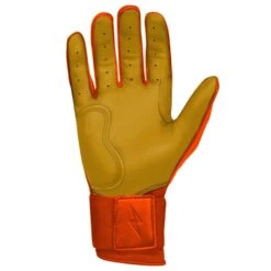Bruce Bolt PREMIUM PRO Long Cuff Batting Gloves: Orange -Apparel Store premium pro long cuff batting gloves orange brucebolt 813600