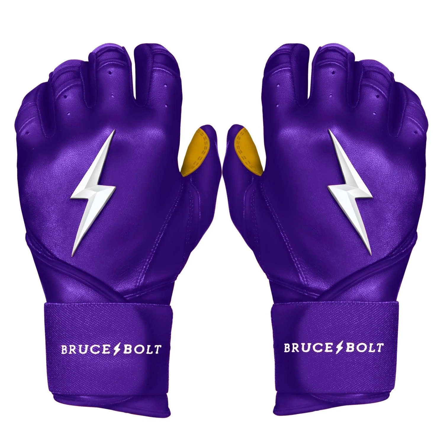 Bruce Bolt PREMIUM PRO Long Cuff Batting Gloves: Purple 3 Bruce Bolt PREMIUM PRO Long Cuff Batting Gloves: Purple
