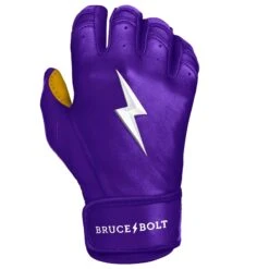 Bruce Bolt PREMIUM PRO Short Cuff Batting Gloves: Purple -Apparel Store premium pro short cuff batting gloves purple brucebolt 154823