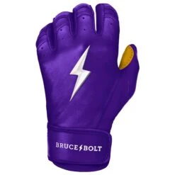 Bruce Bolt PREMIUM PRO Short Cuff Batting Gloves: Purple -Apparel Store premium pro short cuff batting gloves purple brucebolt 315746