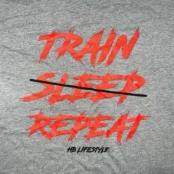 HB Lifestyle Active Wear Men's T-Shirt: Train Sleep Repeat -Apparel Store train1